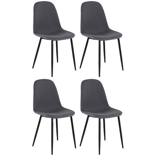 Miller - Chaise De Salle à Manger En Tissu Anthracite 4 Pack