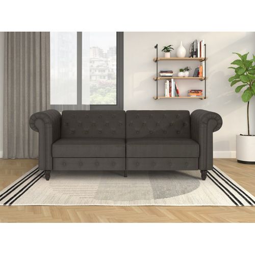Felix - Canapé Convertible 3 Places En Tissu Anthracite