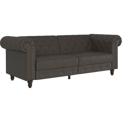 Felix - Canapé Convertible 3 Places En Tissu Anthracite