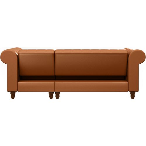 Felix - Canapé D'angle 3 Places En Simili Cuir Cappuccino