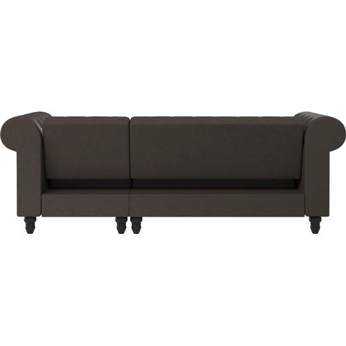 Felix - Canapé D'angle 3 Places En Tissu Marron