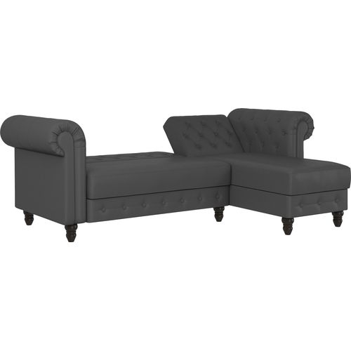 Felix - Canapé D'angle 3 Places En Simili Cuir Gris