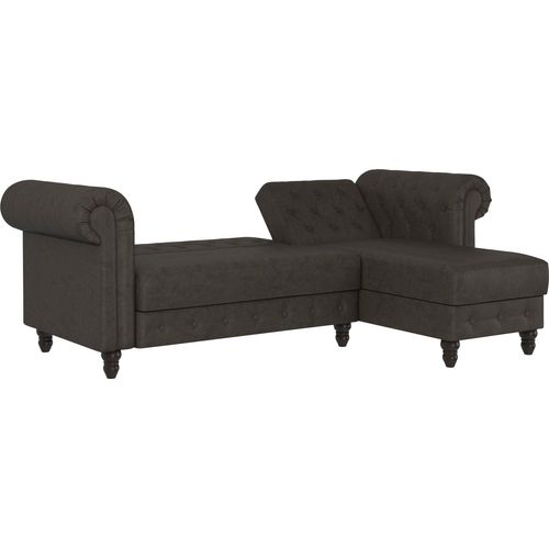 Felix - Canapé  D'angle 3 Places En Tissu Anthracite