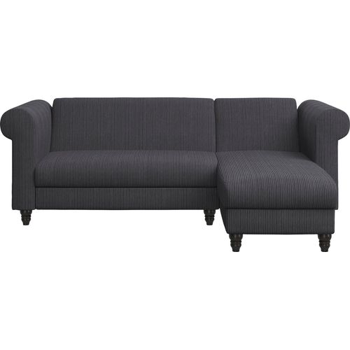 Felix Ii - Canapé-lit 3 Places Avec Chaise Longue En Tissu Anthracite
