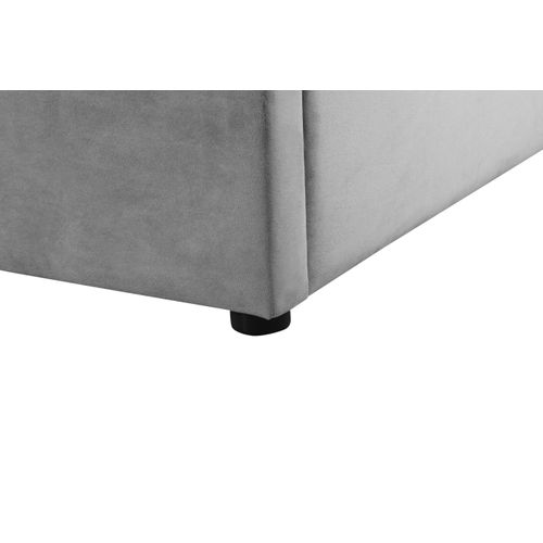Hamar - Lit En Velours Gris Clair 140x200
