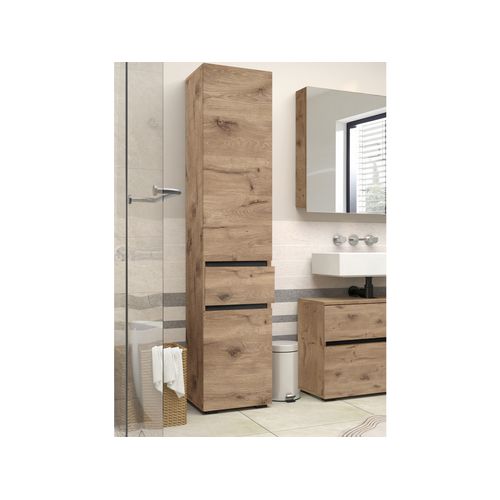 Wisla -colonne Avec 1 Tiroir Et 2 Portes Aspect Chêne