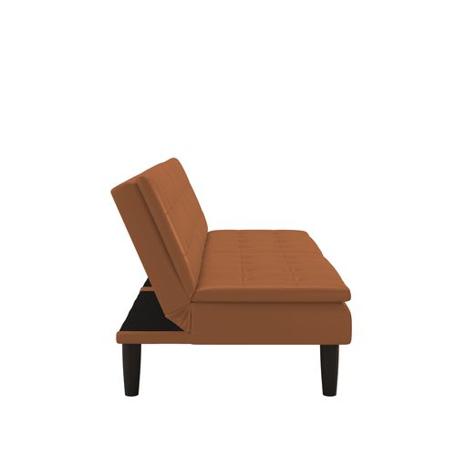 Maine - Canapé-lit 3 Places En Simili Cuir Cognac