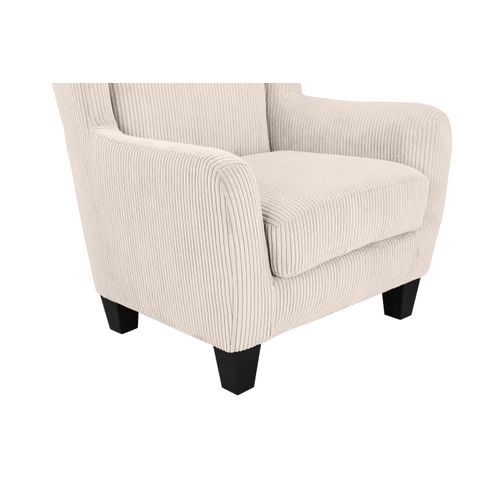 Zhili - Fauteuil + Repose-pieds En Tissu Blanc