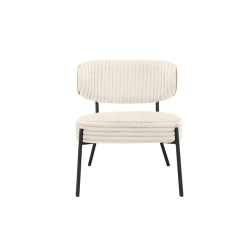 Jerry-fauteuil Lounge Avec Tabouret En Tissu Crème