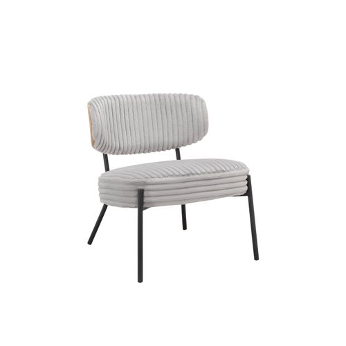 Jerry-fauteuil Lounge Avec Tabouret En Tissu Gris Clair