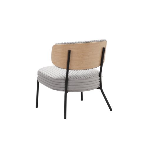 Jerry-fauteuil Lounge Avec Tabouret En Tissu Gris Clair