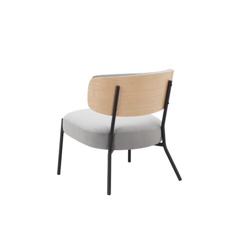 Jerry-fauteuil Lounge Avec Tabouret En Velours Gris Clair