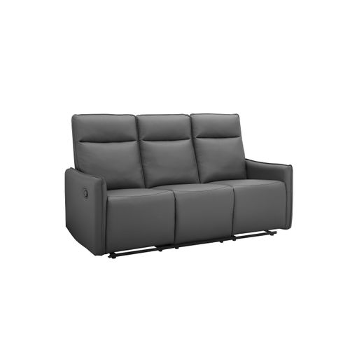 Lugo-canapé 3 Places Avec Fonction Manuelle En Pu Gris