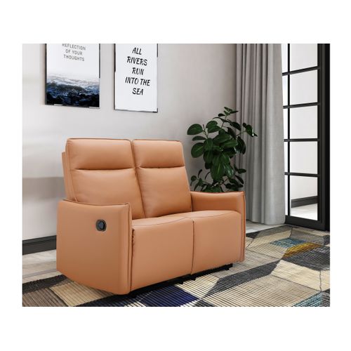 Lugo-canapé 2 Places Avec Fonction Manuelle En Pu Couleur Cognac