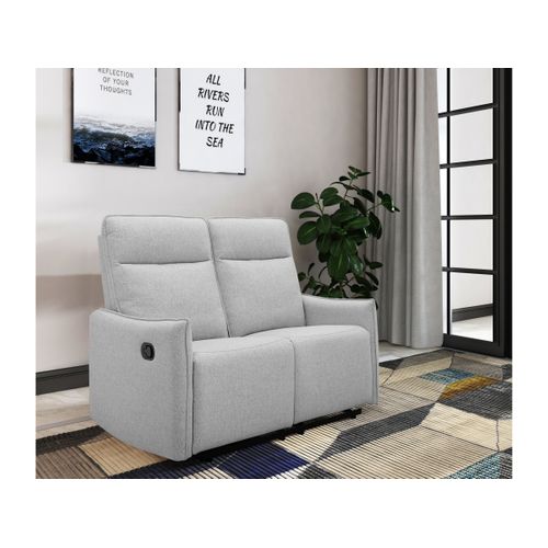 Lugo-canapé 2 Places Avec Fonction Manuelle En Tissu Gris Clair