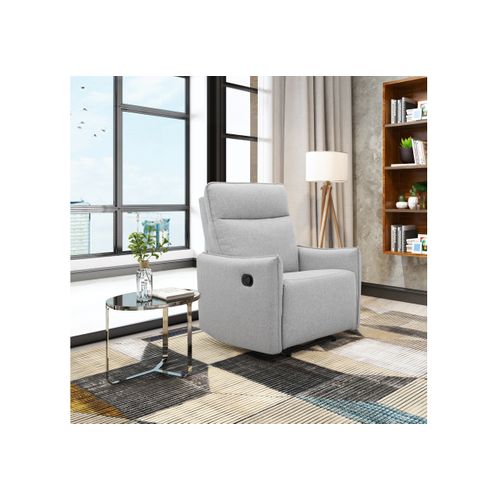 Lugo-fauteuil De Relaxation Manuel En Tissu Gris Clair