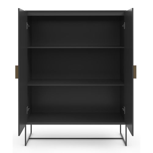 Asia - Buffet Avec 2 Portes Anthracite