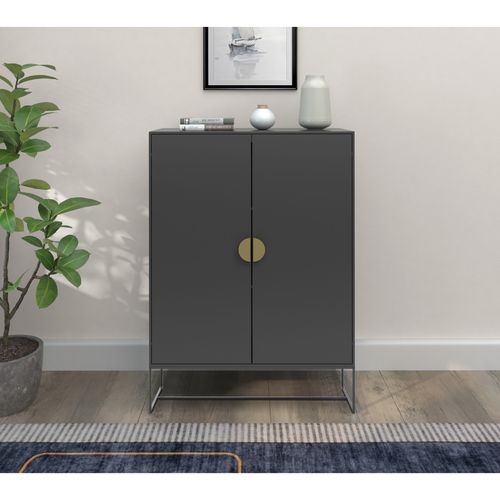 Asia - Buffet Avec 2 Portes Anthracite