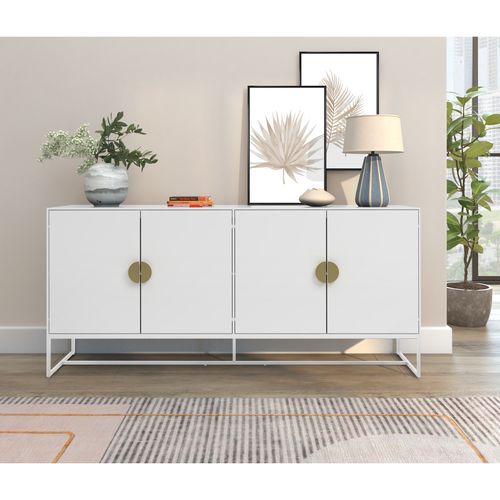 Asia - Buffet Avec 4 Portes En Blanc