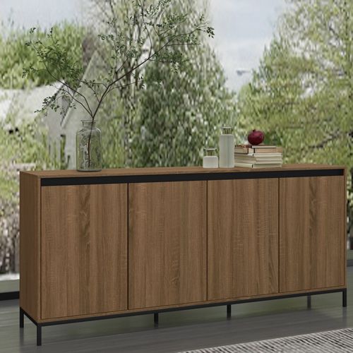 Bari-buffet à 4 Portes Aspect Chêne