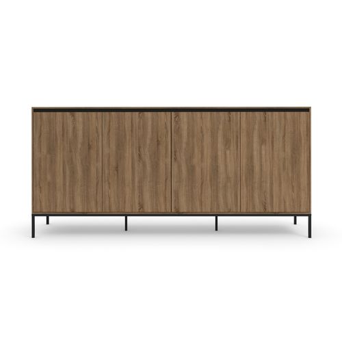 Bari-buffet à 4 Portes Aspect Chêne