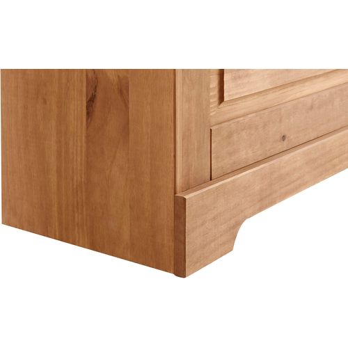 Lisa - Coffre à Chaussures Avec 2 Portes Battantes Et 1 Tiroir En Pin Naturel