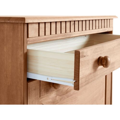 Lisa - Coffre à Chaussures Avec 2 Portes Battantes Et 1 Tiroir En Pin Naturel