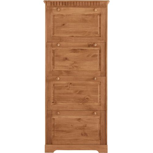 Lisa - Coffre à Chaussures Avec 4 Portes Battantes En Pin Naturel