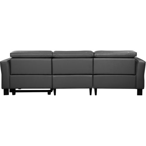 Carpari-canapé D'angle 3 Places Avec 1 Relax Électrique En Pu Gris