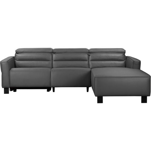 Carpari-canapé D'angle 3 Places Avec 1 Relax Électrique En Pu Gris