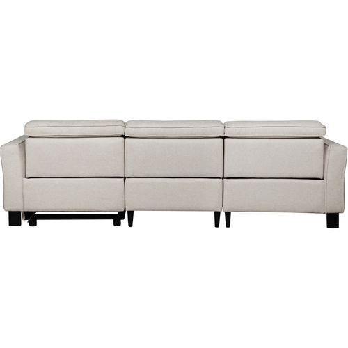 Carpari-canapé D'angle 3 Places Avec 1 Fauteuil Manuel En Tissu Crème