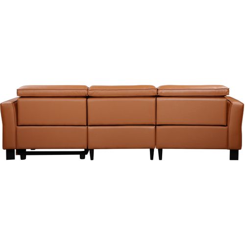 Carpari-canapé D'angle 3 Places Avec Fonction Manuelle En Pu Cognac