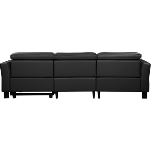 Carpari-canapé D'angle 3 Places Avec 1 Relax Manuel En Pu Noir