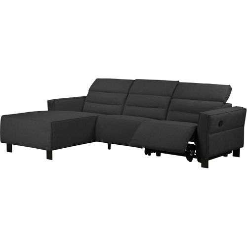 Carpari-canapé D'angle 3 Places Avec Fonction Manuelle En Tissu Anthracite