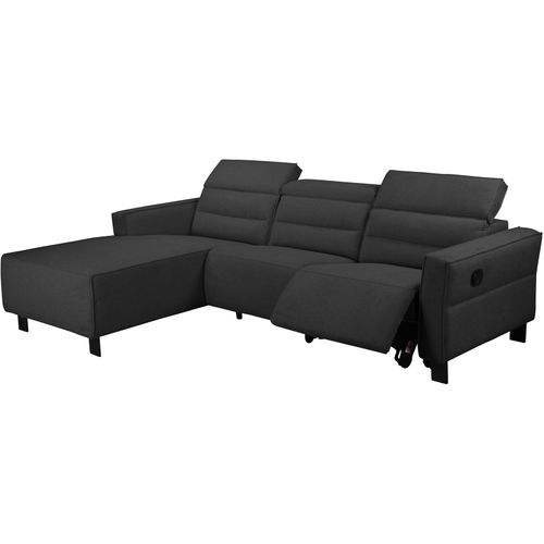 Carpari-canapé D'angle 3 Places Avec Fonction Manuelle En Tissu Anthracite