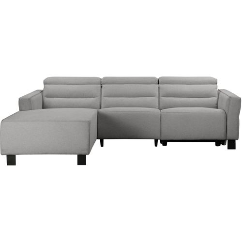 Carpari-canapé D'angle 3 Places Avec Fonction Manuelle En Tissu Gris Clair