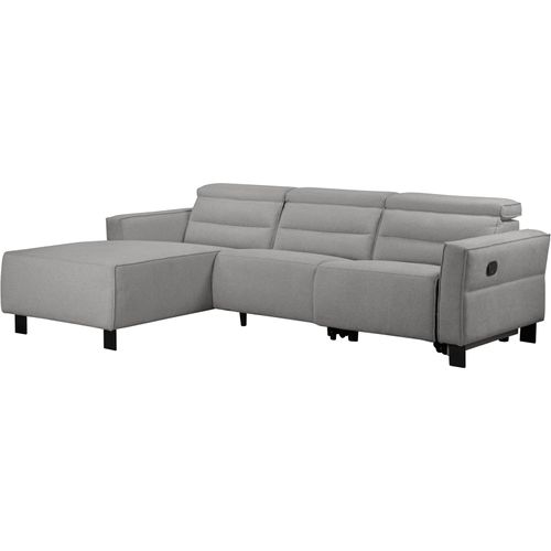 Carpari-canapé D'angle 3 Places Avec Fonction Manuelle En Tissu Gris Clair