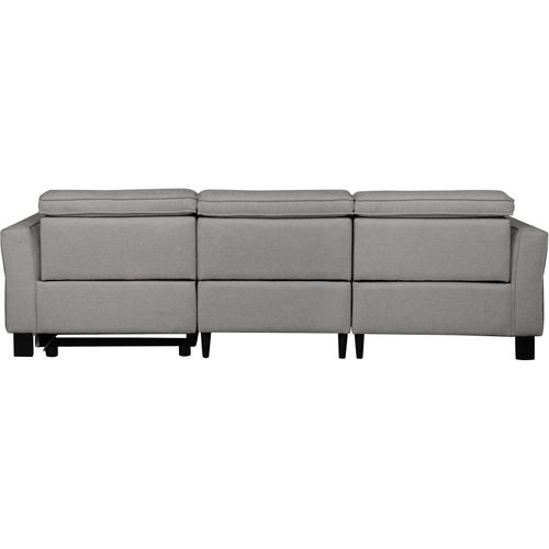 Carpari-canapé D'angle 3 Places Avec Fonction Manuelle En Tissu Gris Clair