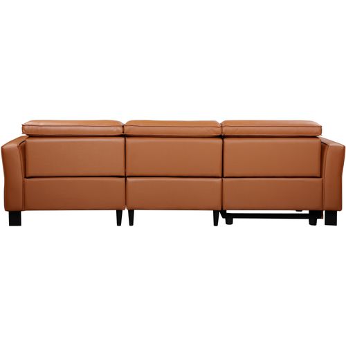 Carpari-canapé D'angle 3 Places Avec Fonction Manuelle En Cuir Pu Cognac