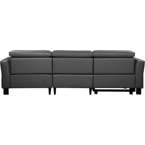 Carpari-canapé D'angle 3 Places Avec 1 Relax Manuel En Cuirpu Gris