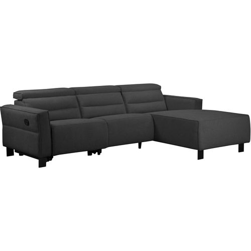 Carpari-canapé D'angle 3 Places Avec Fonction Manuelle En Tissu Anthracite