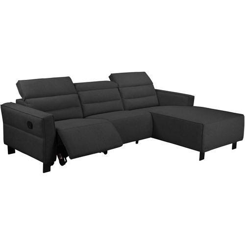 Carpari-canapé D'angle 3 Places Avec Fonction Manuelle En Tissu Anthracite