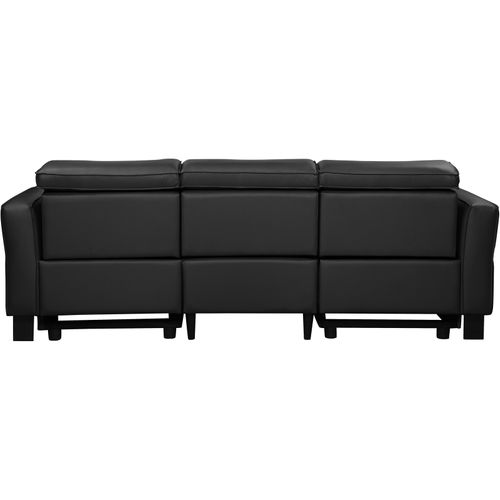 Carpari-canapé 3 Places Avec 2 Fauteuils Inclinables Électriques En Cuir Pu Noir