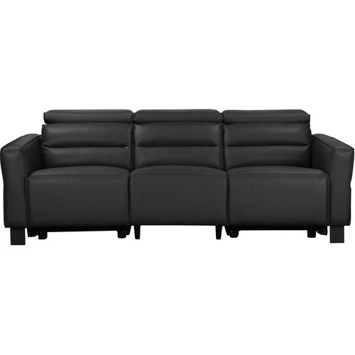 Carpari-canapé 3 Places Avec 2 Fauteuils Inclinables Électriques En Pu Noir