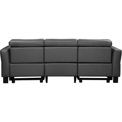 Carpari-canapé 3 Places Avec 2 Fauteuils Inclinables Électriques En Cuir Pu Gris