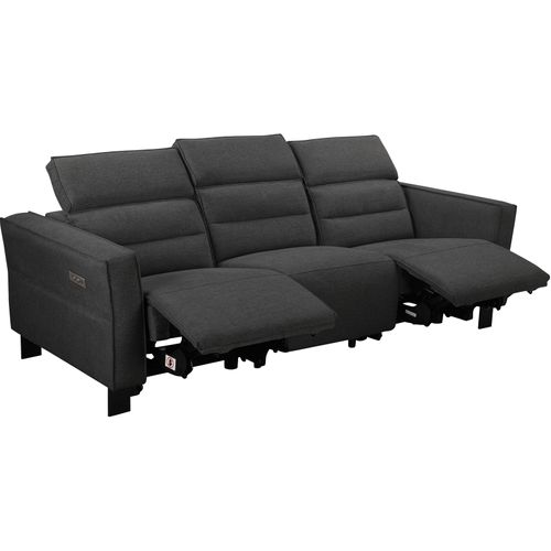 Carpari-canapé 3 Places Avec 2 Fauteuils Inclinables Électriques En Tissu Anthracite