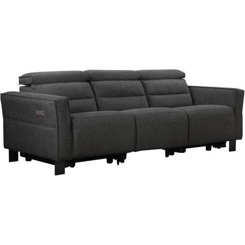 Carpari-canapé 3 Places Avec 2 Fauteuils Inclinables Électriques En Tissu Anthracite