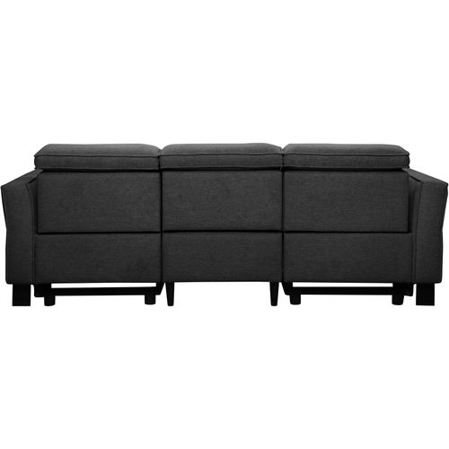 Carpari-canapé 3 Places Avec 2 Fauteuils Inclinables Électriques En Tissu Anthracite