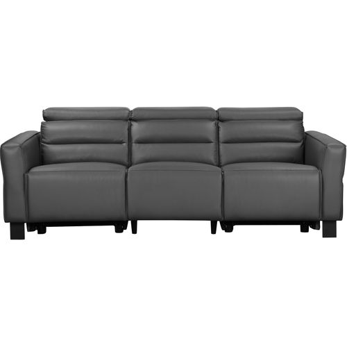 Carpari-canapé 3 Places Avec 2 Fauteuils Inclinables Manuels En Pu Gris