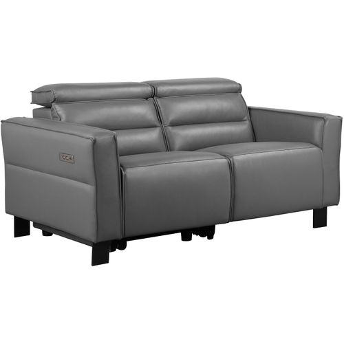 Carpari-canapé 2 Places Avec 1 Fonction Fauteuil Électrique En Cuir Pu Gris